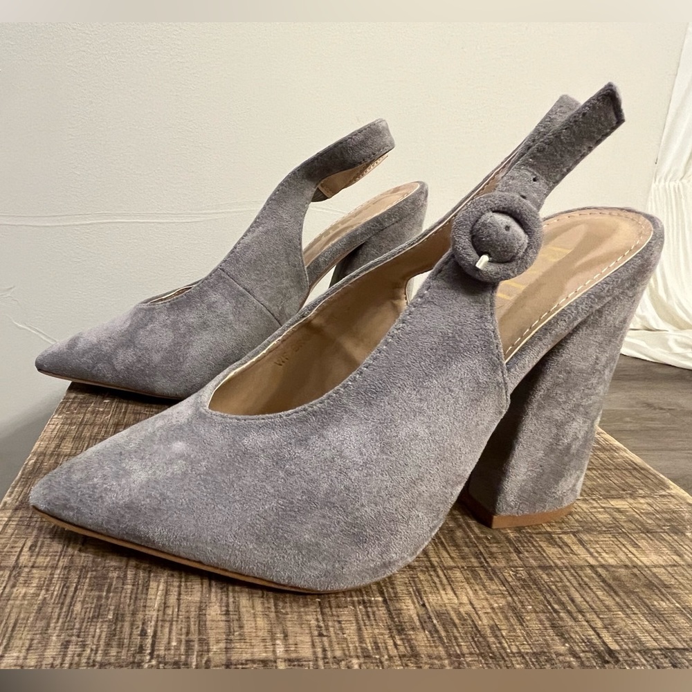 ASOS Raid Gray Block Pointed Toe Heels- Size US 5 Never Worn